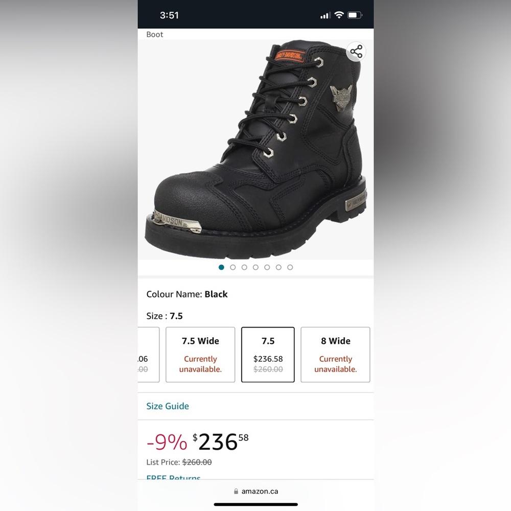 Harley-Davidson Black Ankle Boots
